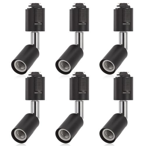 DiCUNO ライティングバー用スポットライト E17口金 配線ダクトレール用器具 ライティングレール LED対応 ブラック 6個セット （電球なし）