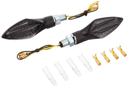 キジマ (kijima) バイク バイクパーツ LEDウインカーランプ TRDタイプ シーケンシャル 12V3.5W ブラックボディー/スモークレンズ 219-5181