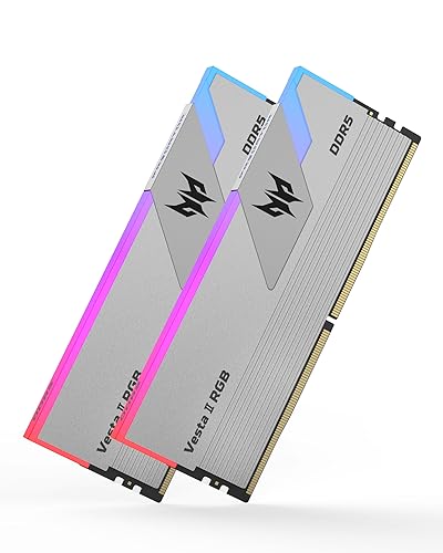 Acer Predator Vesta  DDR5 6000MHz 事務机とっ始めパソコン用記憶装置 32GB（16GB×2枚） CL32 RGB(発しる型) 続きもの (パソコン5-48000) Intel XPM 3.0 標準尺度 AMD EXPO記憶装置一揃いの道具 しろがね色 BL.9BWWR.379