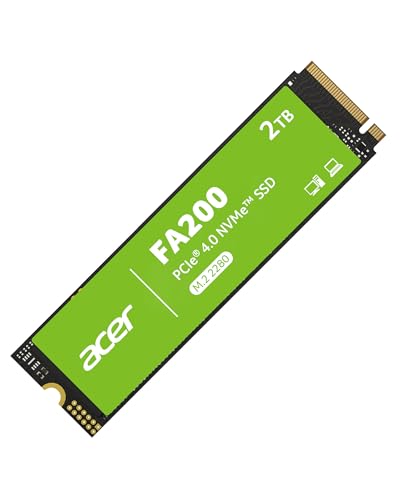 Acer M.2 SSD 2TB FA200 NVMe1.4 2280 PCIe Gen4×4 超高速(最大読み込み：7200MB/s、最大書き込み：6200MB/s) 内蔵SSD PS5/PS5 Pro動作確認済み 高耐久 3D NAND メーカー5年保証