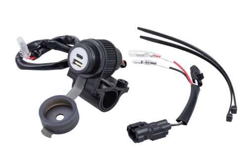 キジマ(Kijima) バイクパーツ USB電源 ポートキットType-A/Type-C ツインポート 急速充電(QC3/PD)対応 DC12V-24v 18W クランプ付き 304-6307
