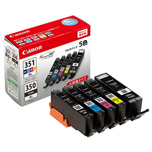 Canon 完全無欠 インキ 薬莢 BCI-351XL(BK/C/M/Y)+BCI-350XL 5色マルチ風呂敷き包み 大電気容量手合い BCI-351XL+350XL/5MP