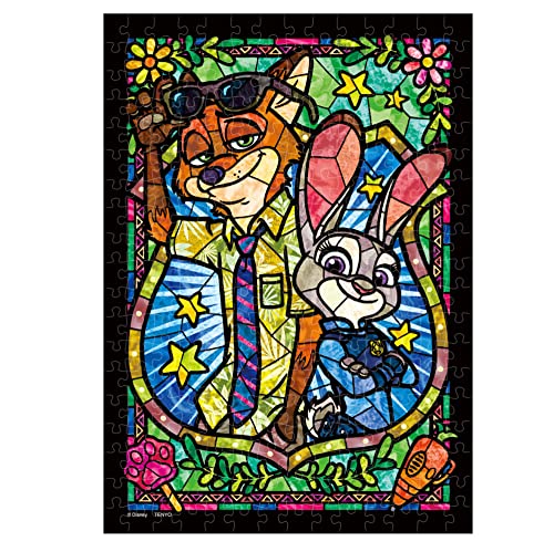 テンヨー(Tenyo) 日本製 266ピース ぎゅっとシリーズ ジグソーパズル ズートピア ジュディニック ステンドアート (18.2x25.7cm) DSG-266-973 サービスカード付き画像