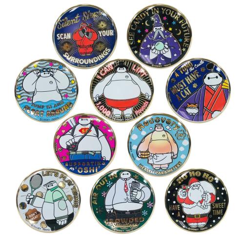テンヨー(Tenyo) 圧倒的な 金バッジ ディズニーキャラクター ベイマックス 10個入BOX販売 24金メッキ仕上げ 缶バッジ 直径約5.6cm画像