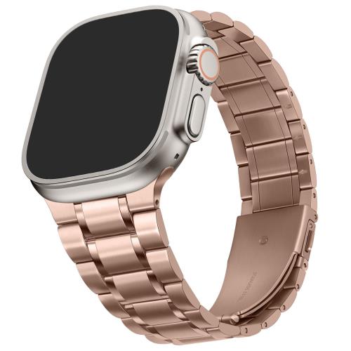 [HITZEE] メタル Band コンパチブル Apple Watch バンド 49mm 46mm （シリーズ 10） 45mm 44mm 42mm（シリーズ 3/2/1） ステンレススチール製交換用メンズ/レディースバンド Apple Watch Ultra 2 シリーズ 10 9 8 7 SE2/SE 6 5 4 3 2 1 に対応 (ローズゴールド)