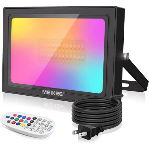 MEIKEE 35W RGBライト RGB投光器 カラーライト フラッドライト ライトアップ LED 180W相当 明るい 省エネ IP66防水 リモコン操作 40種類照明モード タイミング機能 調