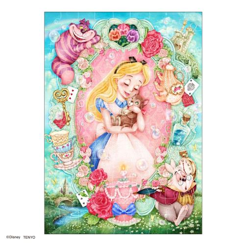 テンヨー(Tenyo) 日本製 108ピース ジグソーパズル ディズニー 不思議の国のアリス 愛しいぬくもり (18.2x25.7cm) D-108-012 のり付き ヘラ付き サービスカード付き画像