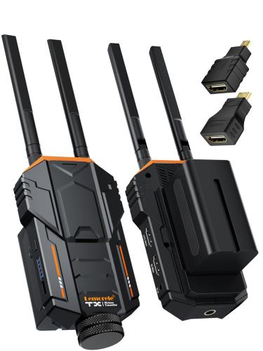 Lemorele ワイヤレスHDMI 送受信機セット 200M SDIHDMI無線映像伝送 HDMI 無線化 バッテリー2個付き 4台受信機増設可能 収納に便利 656ft 0.06秒最小遅延 設定不要/WiFi不要 5Gワイヤレス伝送技術 1080＠60Hz 技適認証番号：「Ｒ210-207059」屋外 利用可能 動画撮影 ライブ配
