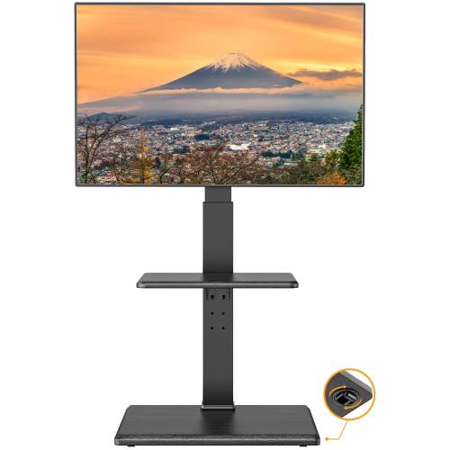 PERLEGEAR テレビスタンド 30~60インチ対応 隠しキャスター付き テレビ台 壁寄せ ハイタイプ tvスタンド 移動式 自立式 tv stand 耐荷重40kg VESA75x75mm~VESA400x400mm 8段階高さ調整 左右±40度首振り 上下±5度調整 木目調ブラック