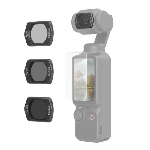 SmallRig 磁気 ND フィルター セット Dji Osmo Pocket 3用 ND8、ND64、ND256 マルチコーティング フィルターとスクリーン プロテクターが付属 屋外でのレンズ保護と露出制御用アクセサリー 4774