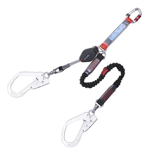 [藤井電工] 新規格 フルハーネス用ランヤード コルトリトラ 巻取器 ロック機構付き ノビロン 小型 軽量 ツインランヤード THL-CRNV93SV-21KS-2R23 2丁掛けランヤード 日本製 高所作業 墜落制止用器具 フルハーネス 安全帯 ツヨロン TSUYORON 15,921円