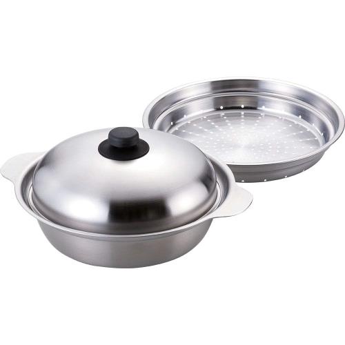 和平フレイズ(Wahei freiz) 燕三条 職人仕事が生み出すこだわりの道具 ステンレス卓上鍋 26cm 蒸し台 セット IH対応 日本製 匠弥(たくみや) TY-030