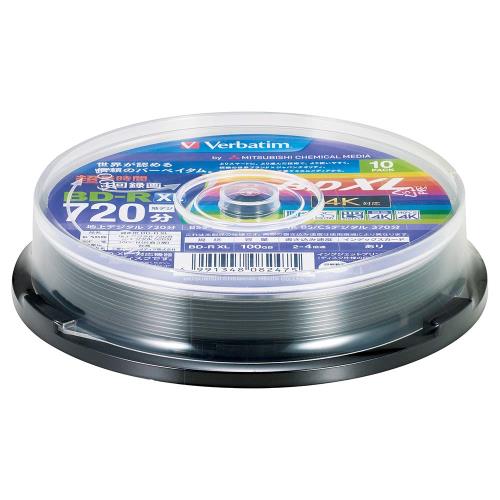 ?バーベイタム(Verbatim) Verbatim バーベイタム 1回録画用 ブルーレイディスク BD-R XL 100GB 10枚 ホワイトプリンタブル 片面3層 2-4倍速 VBR520YP10SV2