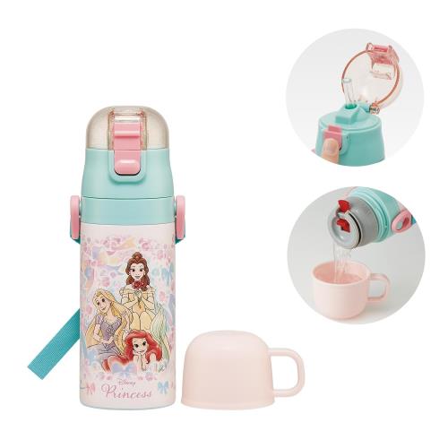 スケーター(Skater) 子供用 ステンレス 水筒 2way ストロー飲み 400ml コップ飲み 350ml 子供に優しい軽量タイプ ディズニー プリンセス 25 女の子 保温・保冷小容量タイプ waterbottle スポーツボトル かわいい キッズ 子供 こども 水瓶 SKCP3-A