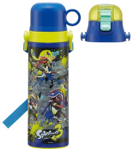スケーター(skater) 子供用 ステンレス 水筒 2way 直飲み 580ml コップ飲み 570ml スプラトゥーン3 子供に優しい軽量タイプ 男の子 保温・保冷waterbottle スポーツボトル かわいい キッズ 子供 こども 水瓶 SKDC6-A