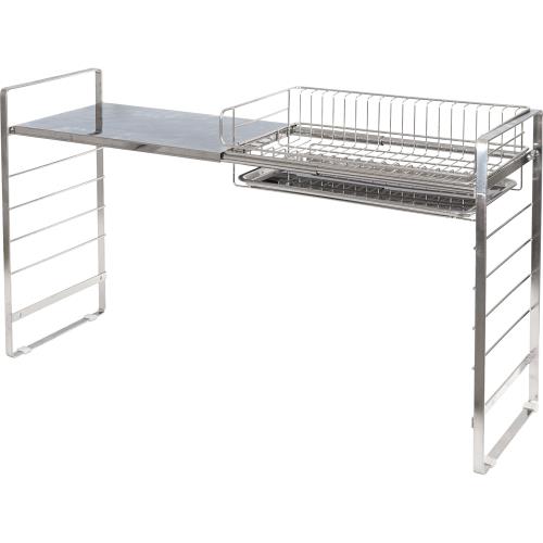 品和平フレイズ 道具が置ける 水切り ベースラックセット 幅80cm~95cm ステンレス 水切りかご 水切りラック 新生活 AMG-0620