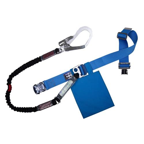 [藤井電工] 新規格 胴ベルト型 ノビロン 伸縮ロープ式 ブルー 青 Lサイズ ベルト長さ 1400mm TB-NV-OT599-BL4-BK-L 着脱が容易なワンタッチバックル 日本製 墜落制止用器具 胴ベルト 安全帯 ツヨロン TSUYORON