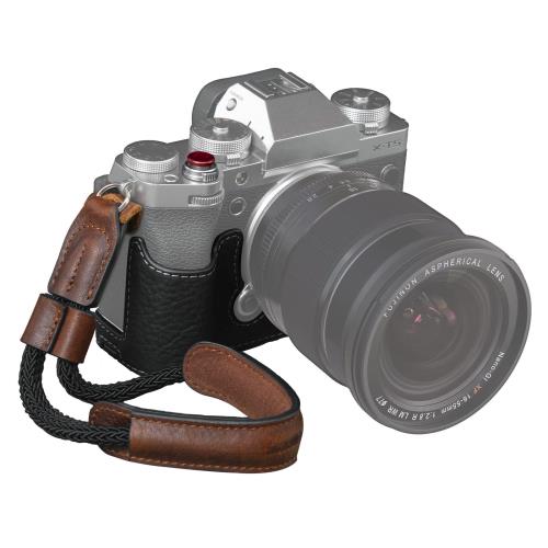 [SMALLRIG] FUJIFILM X-T5用ハーフケース/リストストラップキット シャッターボタン付き X-T5用アルミ製 ベースプレート付き レトロスタイルブラウンレザーカメラケース - 3927