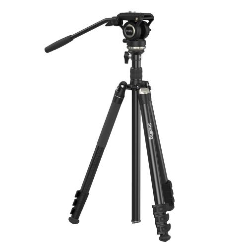 SmallRig ビデオ三脚 CT210 レベリングベース付三脚 ビデオ雲台セット 3脚高さ192cmまで 耐荷重6kg カメラ用三脚 一脚高さ200まで DSLR アルミ合金製 RS 2/RS 3/RS 3