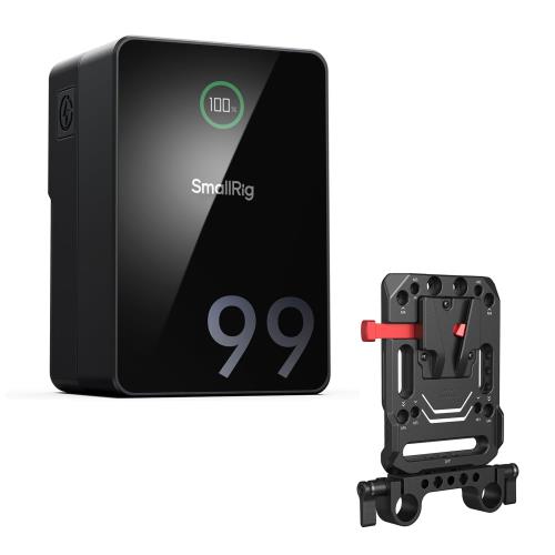 SmallRig VB99 Pro ミニVマウント蓄電池（一揃いの道具）（4292+3016） Vマウント蓄電池 VB99 Pro 99Wh / 6800mAh ミニVマウント蓄電池 PD 100W USB-C手っとり早い申し受ける Vマウントバッテリープレート 写真機 カムコーダー用デュアル15粍ロッドクランプ付き添い人 V鍵を掛けるマウント付き添い人