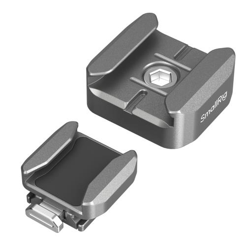 SmallRig コールドシューマウント HawkLock H18 クイックリリースサポート コールドシュー付き デュアル方向 QRスライド コールドシューマウント アンチドロップピンとシリコンパッド付き 最大 800gの荷重 LED ビデオライト マイク用 4500