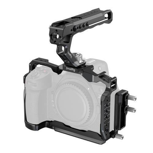 SmallRig Z 6III 用カメラケージキット Nikon に対応 4520 トップハンドルとケーブルクランプ付き ねじれ防止設計のアルミニウム合金カメラフルケージキット Arca-Swiss 用クイックリリースプレート内蔵 4520