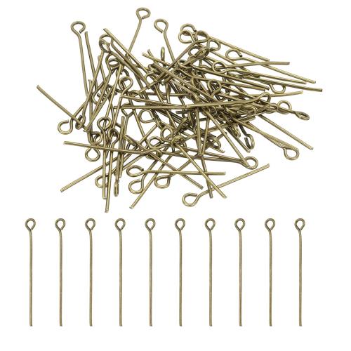 PATIKIL 20mm 9ピン qピン 丸ピン 400本 0.7mm ステンレスピン ニードルアイピン 宝石作り イヤリング ネックレス ブレスレット DIY クラフト用 ブロンズ画像
