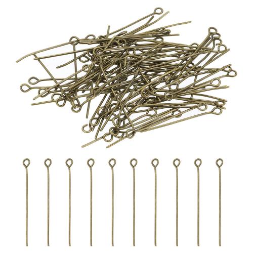 PATIKIL 30mm 9ピン qピン 丸ピン 150本 0.7mm ステンレスピン ニードルアイピン 宝石作り イヤリング ネックレス ブレスレット DIY クラフト用 ブロンズ画像
