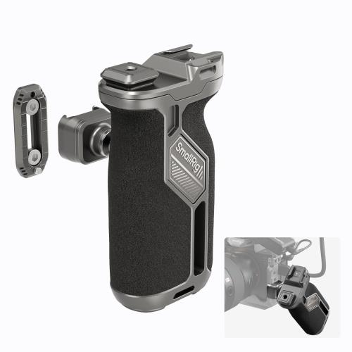 SMALLRIG クイックリリース回転サイドハンドル、一体型 NATO レール、DSLR カメラケージキット用 NATO サイドハンドグリップ、左側または右側に調整可能、HawkLock H21-4485