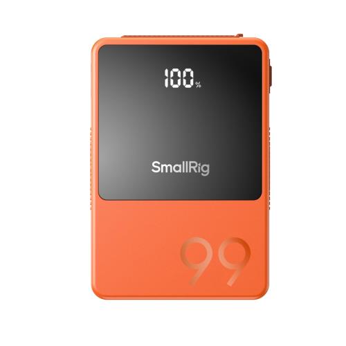 SmallRig Vマウント蓄電池 VB99 99Wh / 6800mAh Vマウント蓄電池 PD 100W USB-C手っとり早い申し受ける D-TAP USB-A デュアルDC界面 OLED映写幕付き添い人 写真機用 カムコーダー用 管する用 映像媒体点火装置用 オレンジ色 4929