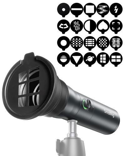SmallRig LED撮影用ライト 写真撮影用懐中電灯 7500mAhアルミニウム合金パターン雰囲気灯 ビデオライト 充電式 4色補光灯 20種類のパターンフィルター付き ハンドヘル