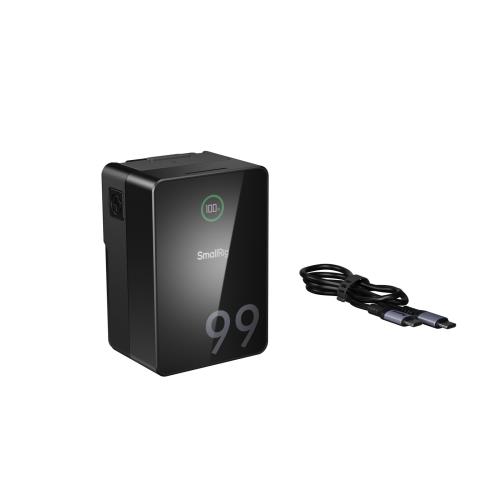 SmallRig Vマウント蓄電池 VB99 Pro 6700mAh 99Wh 14.8V 100W PD USB-C手っとり早い申し受ける器相応う D-TAP デュアルUSB-C デュアルDC界面 USB-A 写真機 カムコーダー 管する用 活動写真仕立て上げる者用 スモールリグ 4292