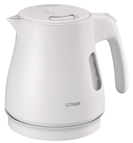 WEBタイガー魔法瓶(TIGER) 電気ケトル 湯沸かし 0.8L 転倒お湯漏れ防止 カラ炊き防止 省スチーム設計 マットホワイト PCM-N080WM