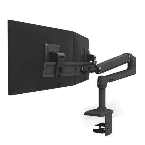 ERGOTRON エルゴトロン LX デスク デュアル ダイレクト モニターアーム 横型 2画面 マットブラック 25インチ(1.8~10.0kg)まで VESA規格対応 45-489-224