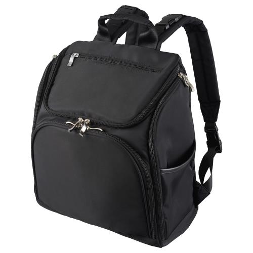 ハクバ HAKUBA マザーズバッグ MOTHERLY BAG LARGE AMZMTHL 大容量 17.3リットル トートバッグ、おむつ替えシート、メッシュポーチ付きの4点セット ママバッグ リュック バックパック 保温機能 撥水生地採用 ベビーカー用ストラップ付 軽量 ブラック