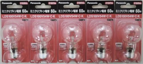 パナソニック (5個書き割り) LDS100V54W・C・K ミニクリプトン白熱電球 E17