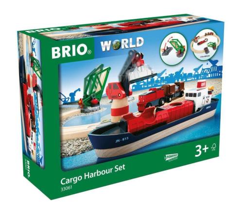 BRIO (ブリオ) WORLD カーゴハーバーセット [全16天下太平] 客体馬齢 3歳~ (船 路面電車 手あそび 木製 軌跡 電動) 33061
