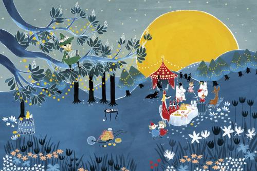 やのまん 1000ピース ジグソーパズル MOOMIN 月明りのパーティー (50x75cm)