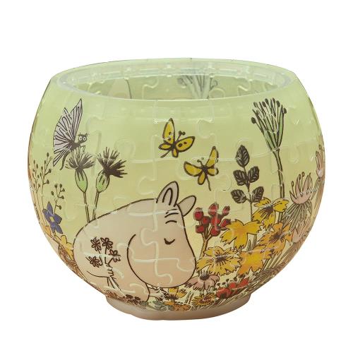 やのまん(Yanoman) 80ピース ジグソーパズル MOOMIN 楽しいフラワーガーデン ランプシェードパズル (7x10x10cm)画像