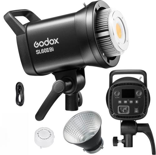 GODOXGodox SL60IIBi 75W LED ビデオライト Bowens マウント 25100Lux@5600K 0%-100% 輝度調整 11 FX効果モード インタビュー、ポートレート、静物、ビデオ撮影に適しています