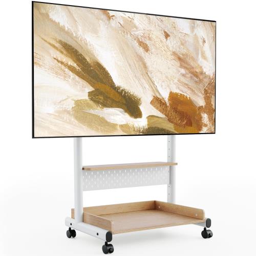 FITUEYES テレビスタンド Kシリーズ テレビ台 マウント付き 40～85インチテレビ対応 耐荷重60kg 有孔ボード付き 高さ調節可能 大容量収納 安定性よい 木製 オーク K-A207213WN