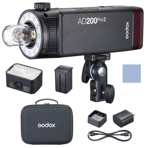 GodoxGodox AD200Pro II TTL閃光電球 衣嚢閃光電球 Godox AD200PROII LEDモデリング照明ランプ 200Wsの高最終生産物 16の色人だかり点火装置と色合い映写幕 多役立つこと取り替えっこ尖端 (AD200ProII)