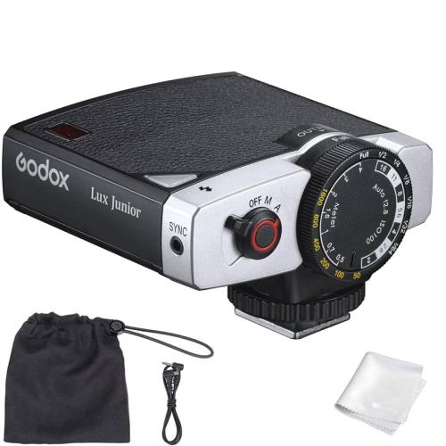 Godox Lux Junior ジュニアレトロカメラフラッシ, GN12 6000K±200K, A/M モード, 28mm焦点距離, 毎日のクラシック写真とキャプチャの瞬間を撮影する Canon Nikon Sony Fuji 対応