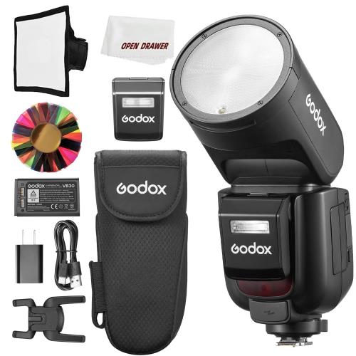 GODOX V1Pro F 丸頭写真機 閃光電球 2.4G X 無線電話 HSS 76Ws E-TTL イオン丸頭写真機 す早さ点火装置 外の方閃光電球付き添い人 SU-1 富士用 (V1Pro-F)