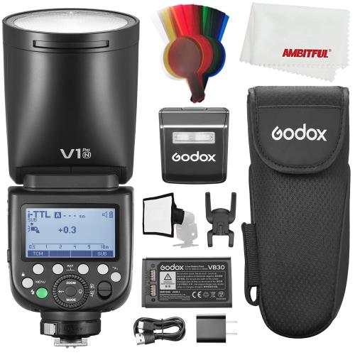 GODOXGodox V1PRO V1PRO-N ラウンドヘッドカメラフラッシュ Nikon相応う 閃光電球 76WS 2.4G無線電話 i-TTL イオ ン丸頭写真機 す早さ点火装置 外の方閃光電球付き添い人 SU-1