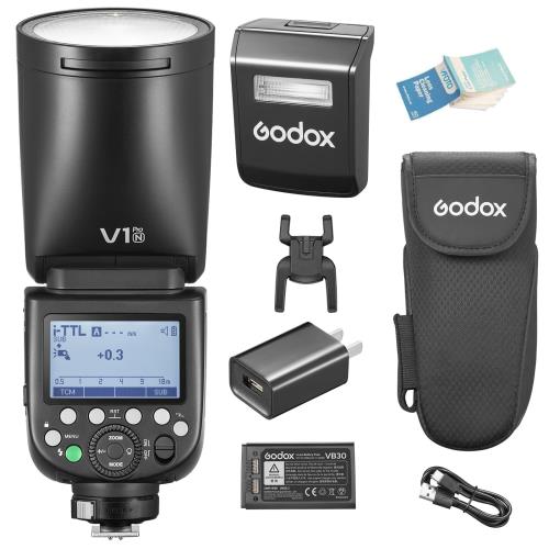 [GODOX/技適マーク] GODOX V1Pro-N フラッシュ ストロボ 76WS i-TTL HSS 1/8000S 高速同期 Speedlite 2.4Gワイヤレス 丸頭クリップオンストロボ 1.3 秒のリサイクル時間 ニコン Nikon D5 D850 D750 D7500 D5300 D5200 D7100 D90 Z7 Z6 Z7II D780 ZFCカメラ対応 43,143円