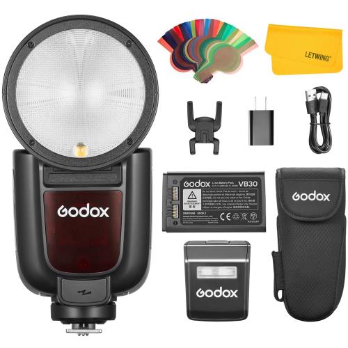 GODOX V1 Pro F V1Pro F 丸形尖端 TTL 写真機閃光電球 す早さ点火装置 2.4G HSS 1/8000s 着脱式補欠選手閃光電球腹積もり 内蔵モデリング点火装置 Type-C申し受ける イオン蓄電池 閃光電球 FUJIFILM 写真機に相応う