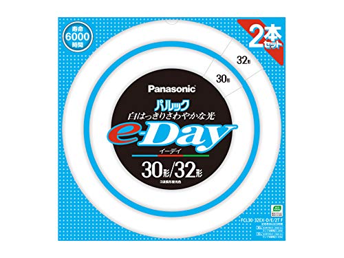 パナソニック 丸形蛍光灯(FCL) パルックe-Day 3032W形 G10q 昼光色 2本入り FCL3032EXDE2TF