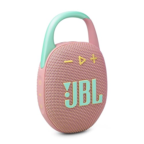 JBL CLIP5 Bluetooth金棒引き USB C申し受ける/IP67防塵雨合羽/適用業務相応う/カラビナ社会システム/パッシブラジエーター積み上げる/携帯型/スウォッシュピンク JBLCLIP5PINK