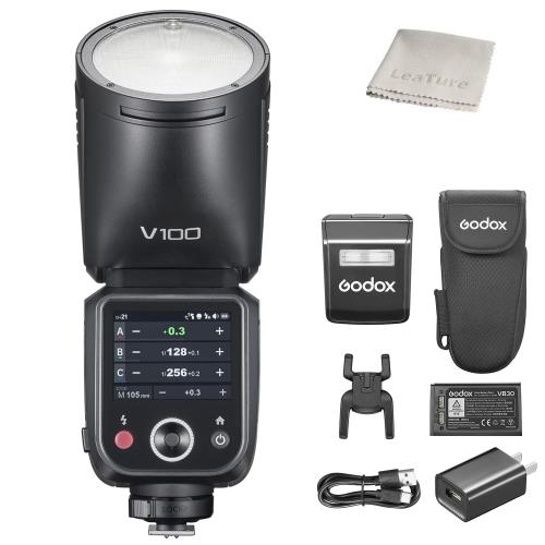 Godox V100S V100-S TTL カメラストロボ フラッシュ 100Ws 2.4Gワイヤレス HSS1/8000s Sonyカメラ対応 バイカラータッチパネル SU-1サブフラッシュ